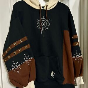 The Kigu Shop Two-Tone Black & Brown Oversized Hoodie - Astarion